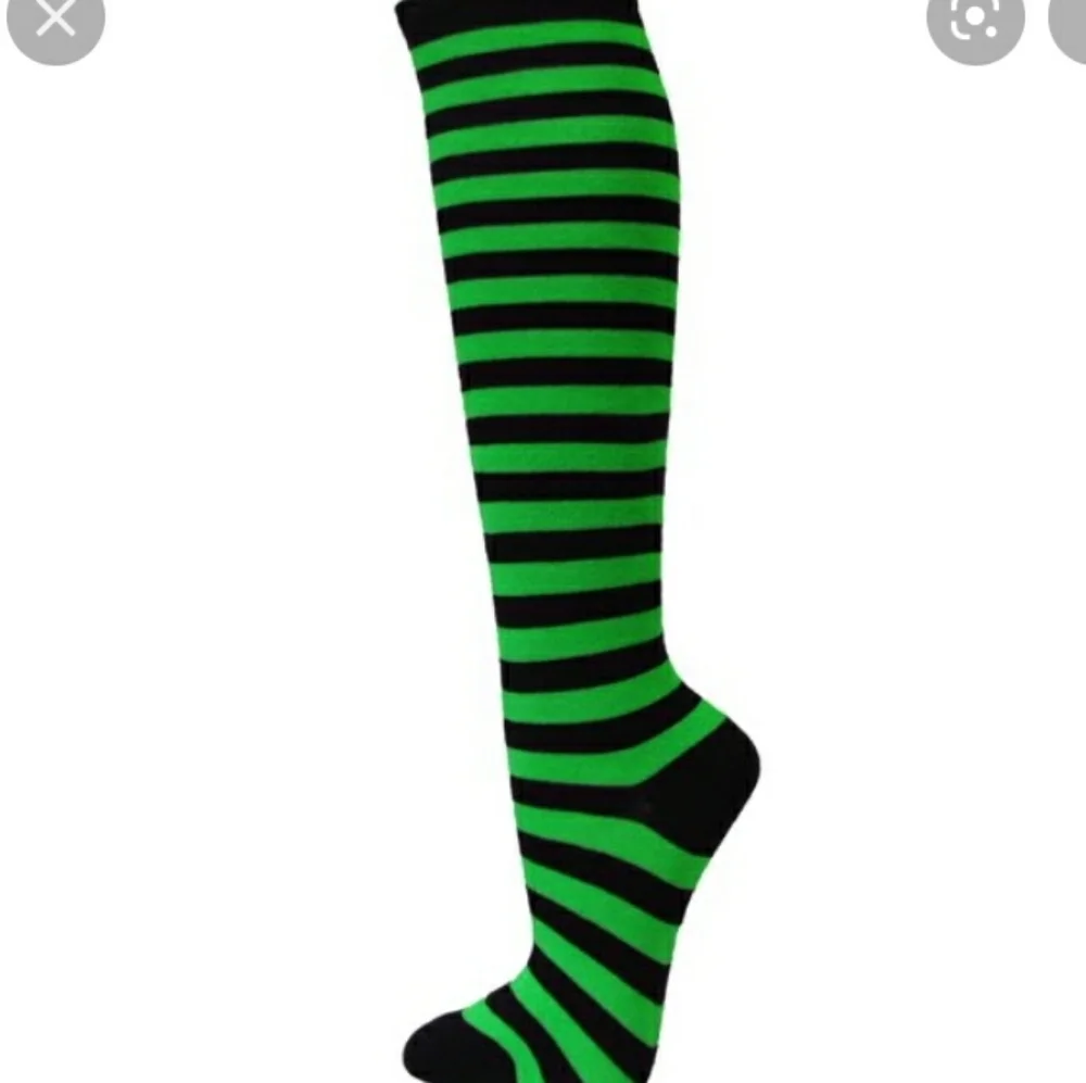 (One Size) Blk/ Green Mid Thigh Stocking (Free w Bundle Buy)